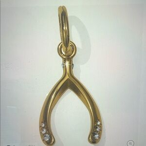 🧡🆕Brighton Gold-Tone Wishbone Pendant with Clear Crystals